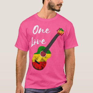 One Love Reggae Guitar Rastafari Roots Rasta Regga T-shirt
