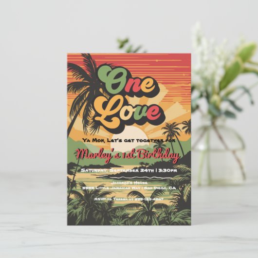 One Love Reggae Jamaicaanse Verjaardag Kaart (Staand voorkant)