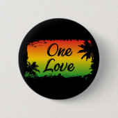 One Love Reggae Music Ronde Button 5,7 Cm (Voorkant)