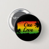 One Love Reggae Music Ronde Button 5,7 Cm (Voorkant /achterkant)