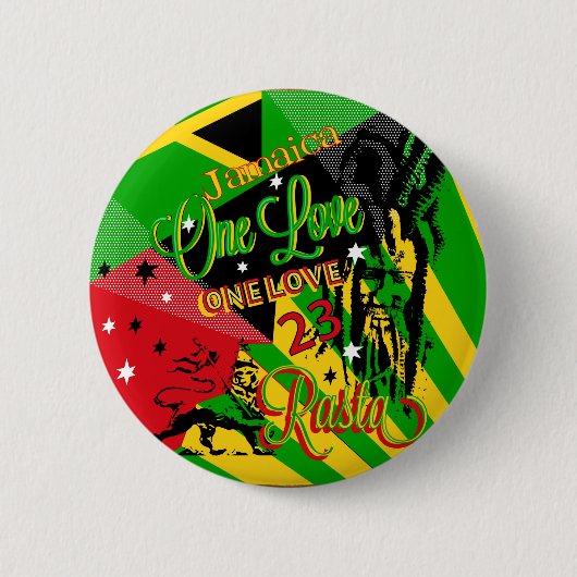 One Love Reggae Party Button (Voorkant)