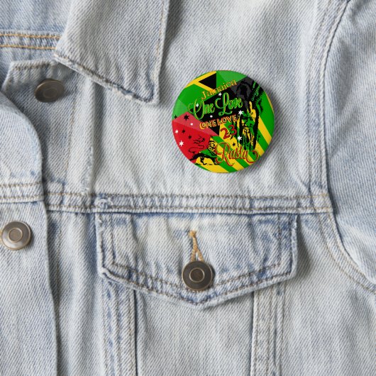 One Love Reggae Party Button (In situ)