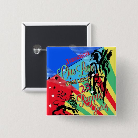 One Love Reggae Party Button (Voorkant /achterkant)