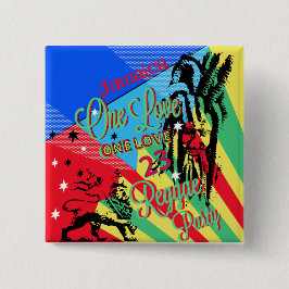One Love Reggae Party Button