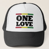 One love - Reggae - Rastafara Cap Trucker Pet (Voorkant)