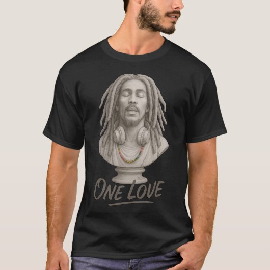 One Love – Reggae Spirit in Stone T-shirt (Voorkant)