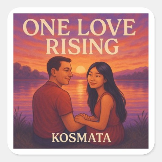 One Love Rising - Aufkleber Vierkante Sticker (Voorkant)