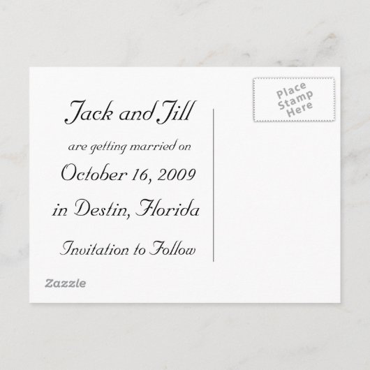 One Love, Save the Date Briefkaart (Achterkant)