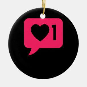 One Love Social Media Notification Valentijnsdag Keramisch Ornament