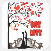 One Love Square Stickers (Voorkant)