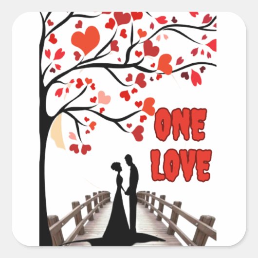 One Love Square Stickers (Voorkant)