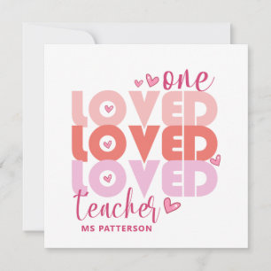 One Love Teacher Roze Moderne Gepersonaliseerde Na