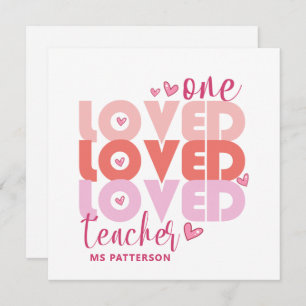One Love Teacher Roze Moderne Gepersonaliseerde Na
