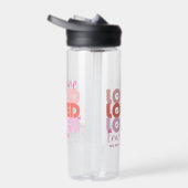 One Love Teacher Roze Moderne Gepersonaliseerde Na Waterfles (Rechts)