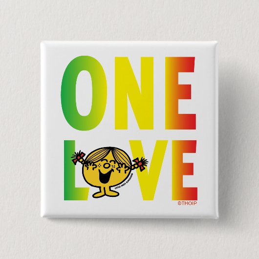 One Love Vierkante Button 5,1 Cm (Voorkant)