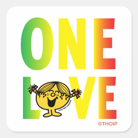 One Love Vierkante Sticker (Voorkant)