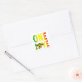One Love Vierkante Sticker (Envelop)