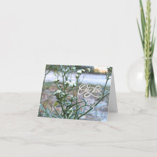 One Love, White Wildflower, Natuur Art Blank Kaart