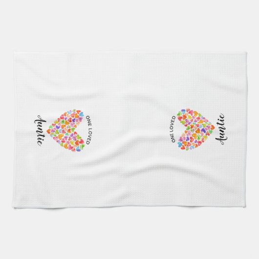 One Loved Auntie Heart Theedoek (Horizontaal)