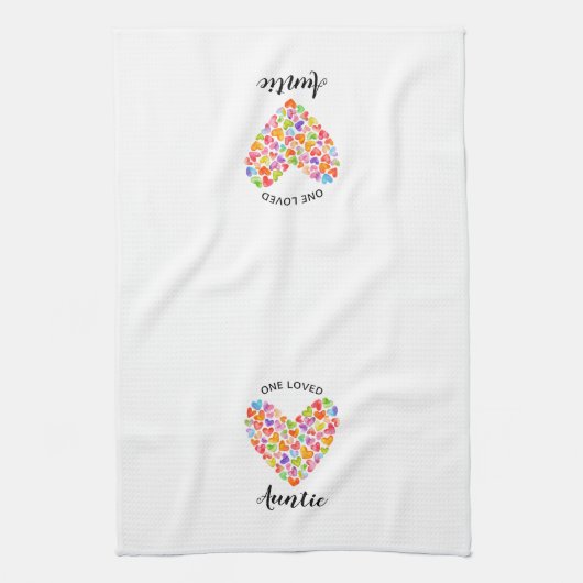 One Loved Auntie Heart Theedoek (Verticaal)