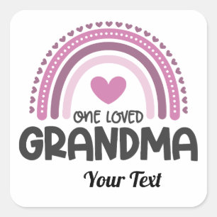 One Loved Grandma Rainbow Vierkante Sticker