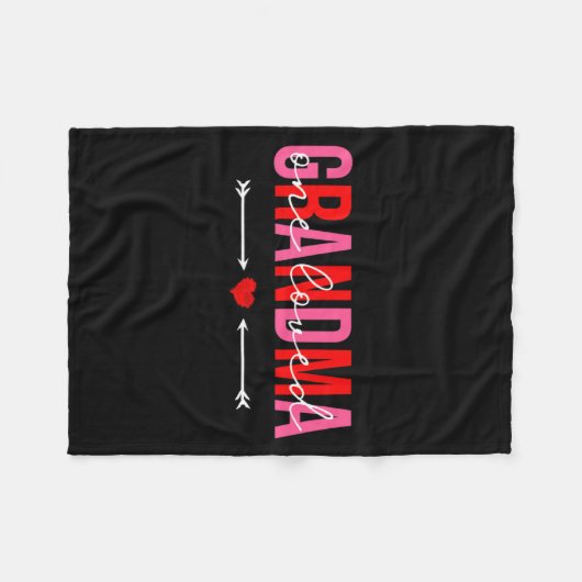 One Loved Grandma Valentines Day Family Matching  Fleece Deken (Voorkant (Horizontaal))