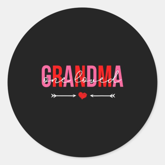 One Loved Grandma Valentines Day Family Matching  Ronde Sticker (Voorkant)