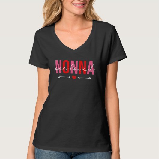 One Loved Nonna Valentine's Day Family Matching Va T-shirt (Voorkant)