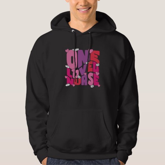 One Loved Nurse Valentines Day Heart Stethoscope N Hoodie (Voorkant)