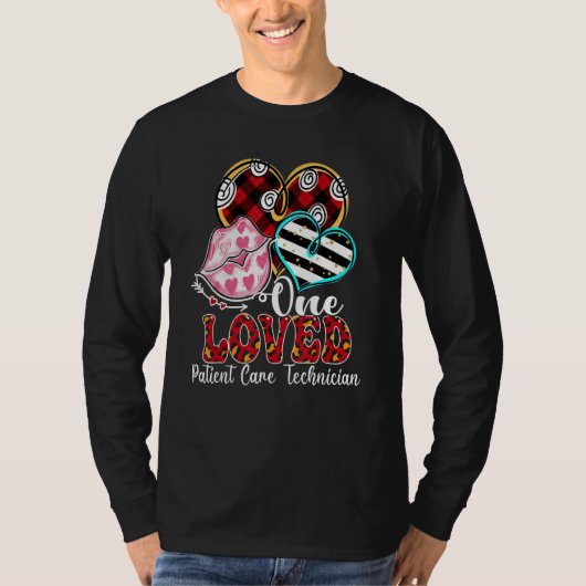 One Loved Patient Care Technician Valentine's Day T-shirt (Voorkant)