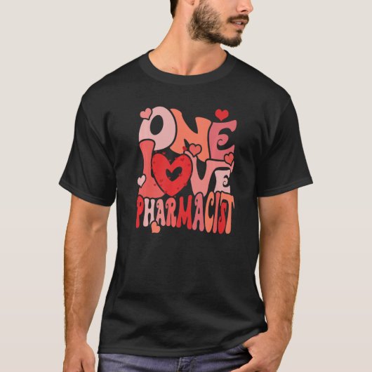 One Loved Pharmacist Heart Love Pharmacy Tech Vale T-shirt (Voorkant)