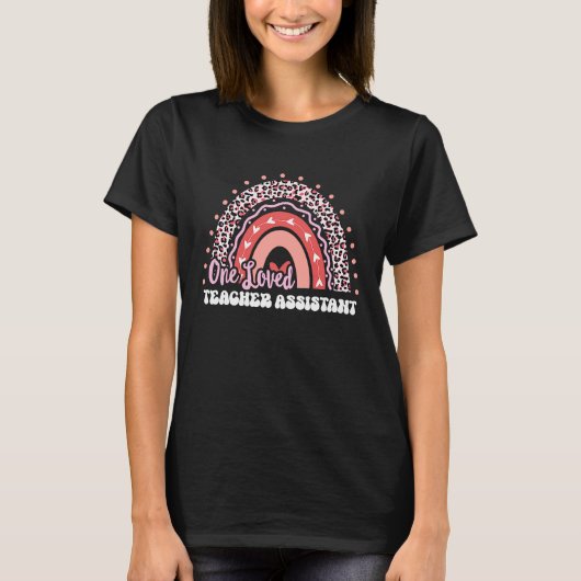 One Loved Teacher Assistant Groovy Valentine's Day T-shirt (Voorkant)