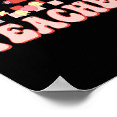 One Loved Teacher Happy Valentines Day Retro Groov Poster (Hoek)