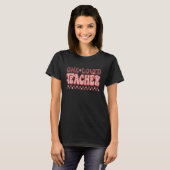 One Loved Teacher Retro Groovy Flowers Hearts Vale T-shirt (Voorkant volledig)