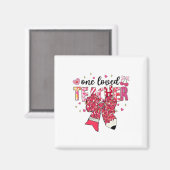 One Loved Teacher Teacher Valentine Pencil Bow  Magneet (Voorkant / Achterkant)