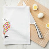 One Loved Yia Yia Heart Theedoek (Quarter Fold)