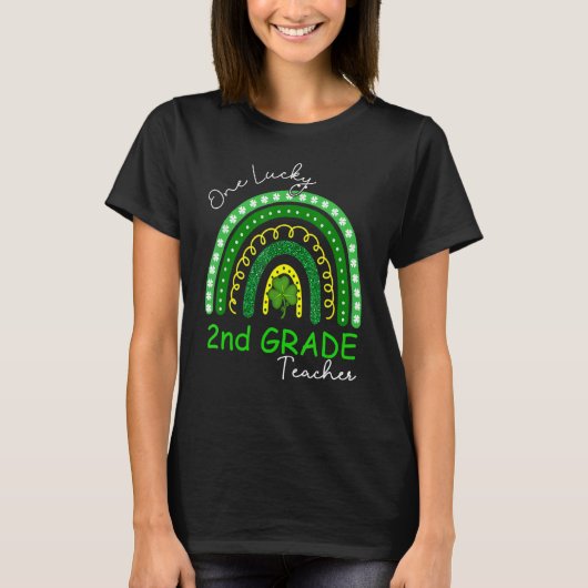One Lucky 2nd Grade Teacher St Patrick's Day 2023  T-shirt (Voorkant)