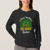 One Lucky 3rd Grade Teacher Shamrock St Patrick's  T-shirt (Voorkant)