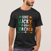 One Lucky 7th Grade Teacher St Patricks Day Irish  T-shirt (Voorkant)