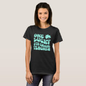 One Lucky 9th Grade Teacher St Patrick's Day Teach T-shirt (Voorkant volledig)