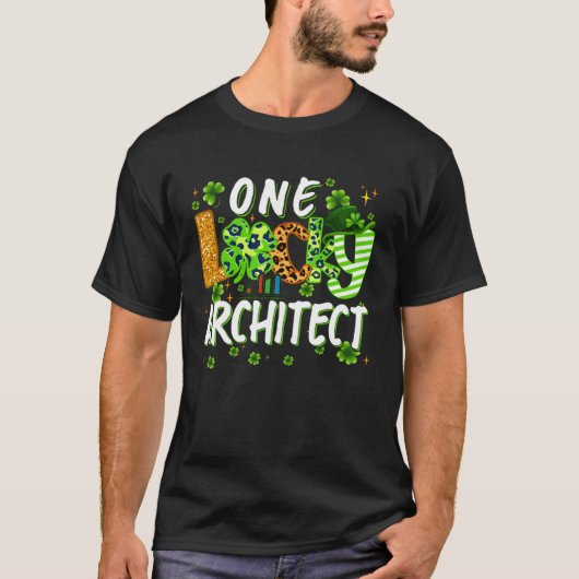 One Lucky Architect Shamrock St Patricks Day Tees (Voorkant)