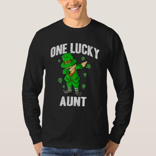 One Lucky Aunt St Patricks Day Dabbing Leprechaun  T-shirt (Voorkant)