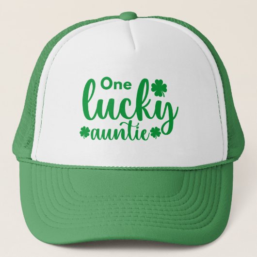 One Lucky Auntie Funny St Patrick Day Trucker Pet (Voorkant)