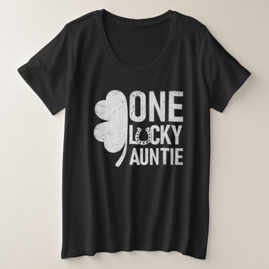 One Lucky Auntie Matching St Patricks Day Grote Maat T-shirt (Design voorkant)