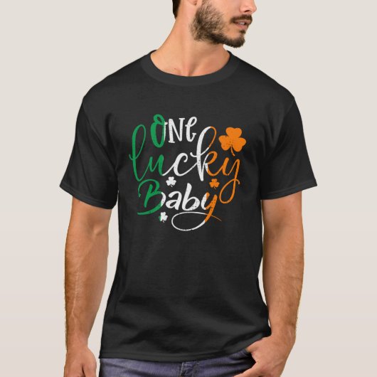 One Lucky Baby St Patricks Day Irish Flag Ireland T-shirt (Voorkant)