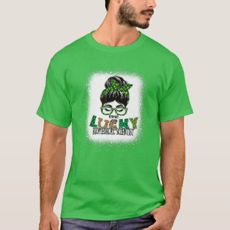 One Lucky Biomedical Scientist Bleached St Patrick T-shirt