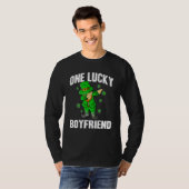 One Lucky Boyfriend St Patricks Day Dabbing Leprec T-shirt (Voorkant volledig)