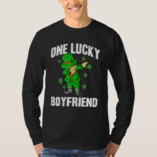 One Lucky Boyfriend St Patricks Day Dabbing Leprec T-shirt (Voorkant)