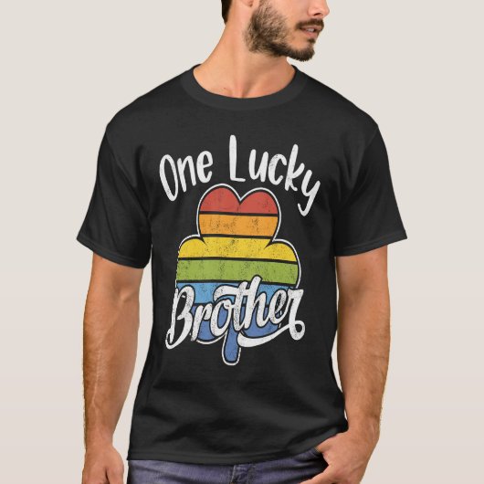 One Lucky Brother Fun Striped Irish C St Patrick's T-shirt (Voorkant)