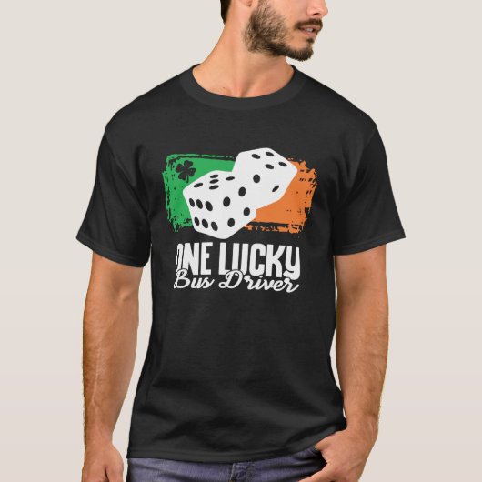 One Lucky Bus Driver Dice Game Family Group Match T-shirt (Voorkant)